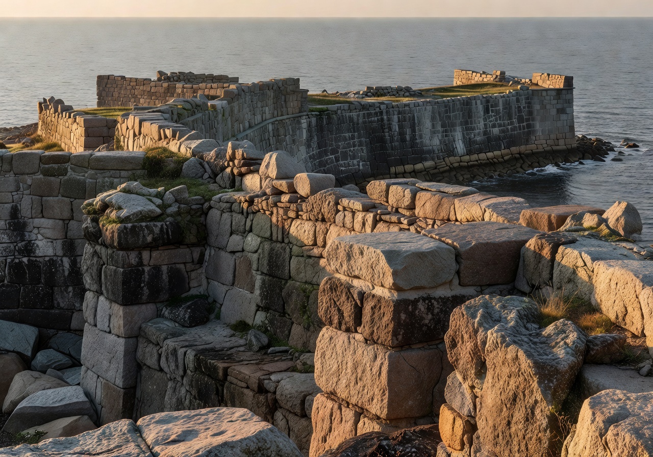 Stone walls of the historic Suomenlinna sea fortress